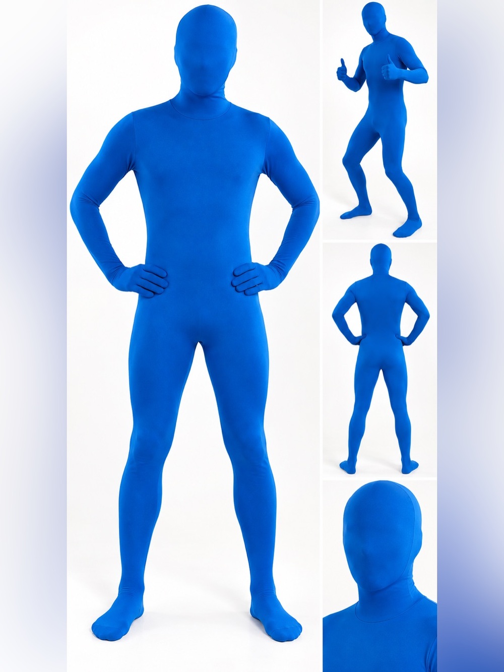 NWT Blue PartySuit Men's Full-Body Blue Swim Suit One Size Up to 5'4